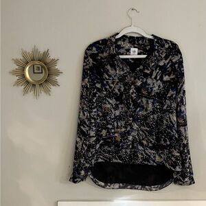 NWOT CAbi Starry Night Long Sleeve High-Low Blouse Style #3066